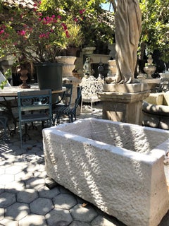 Hand Carved Stone Fountain Basin Sink Container Trough Planter Antique