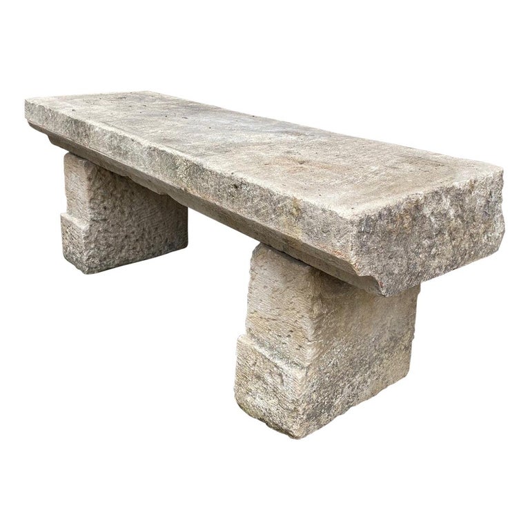 Hand Carved Stone Garden Bench Seat, Outdoor Stone Bench Seat