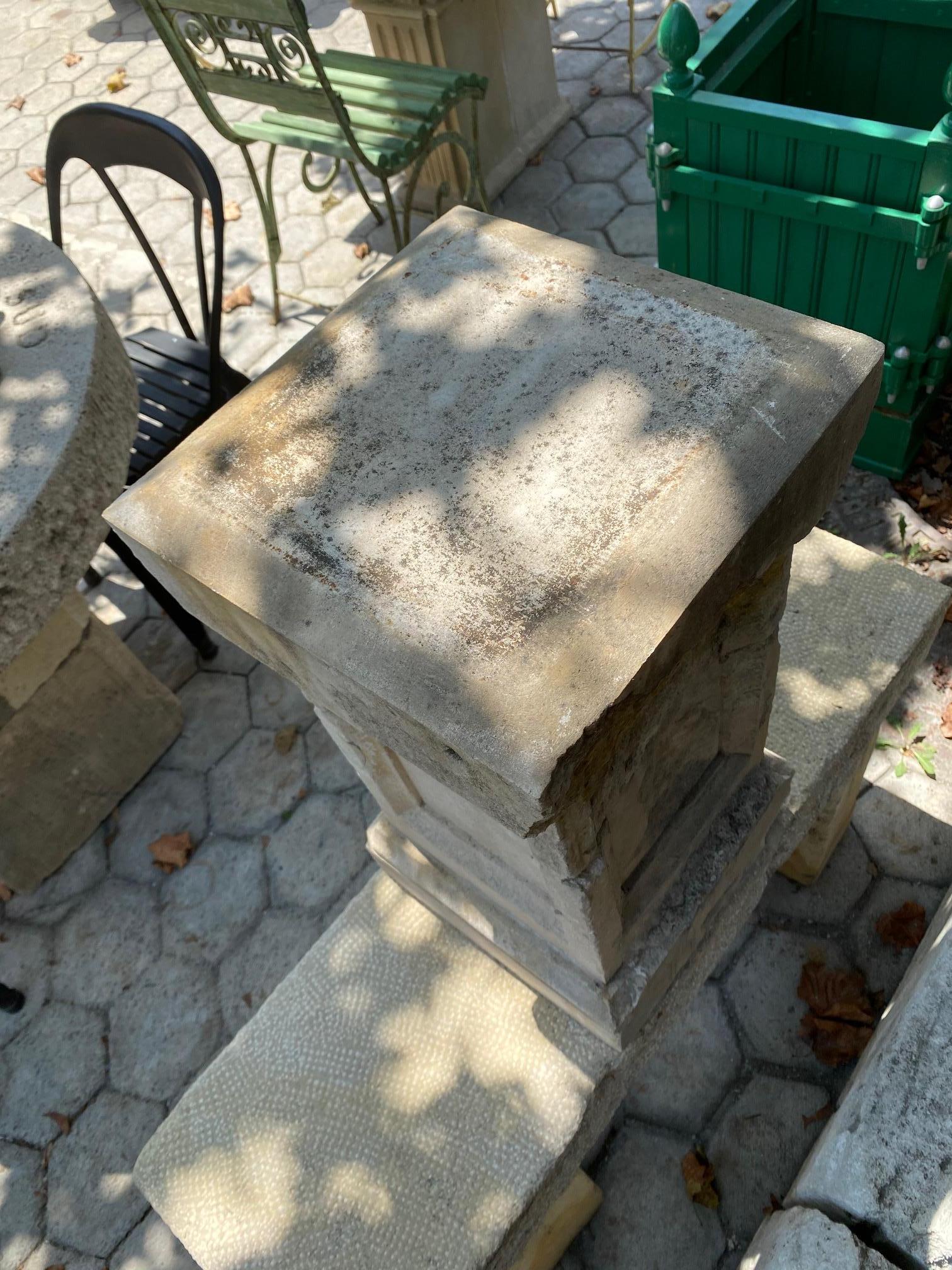 Hand Carved Stone Pedestal Column Post Base Block Antiques Los Angeles CA 3