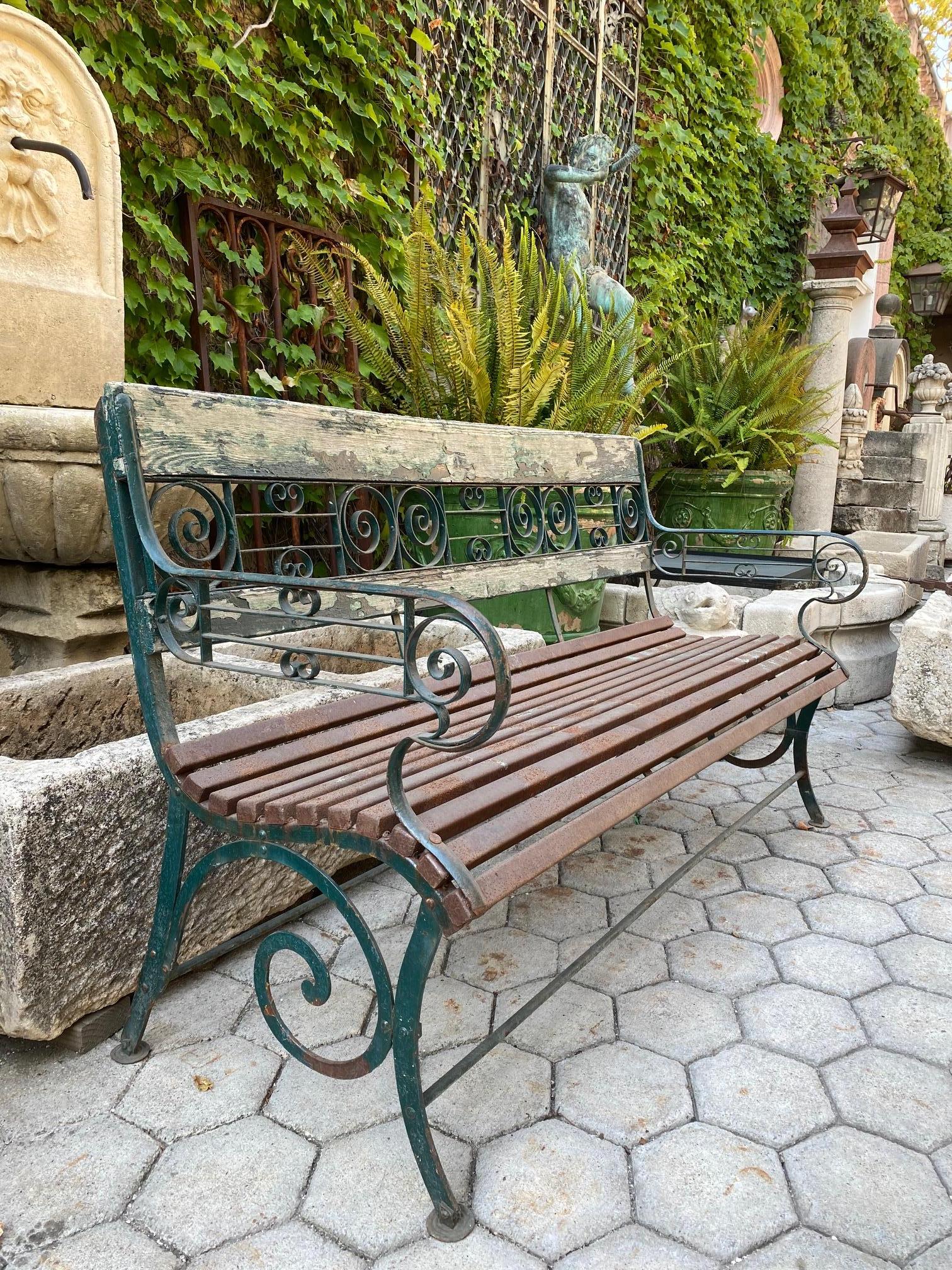 art deco garden bench