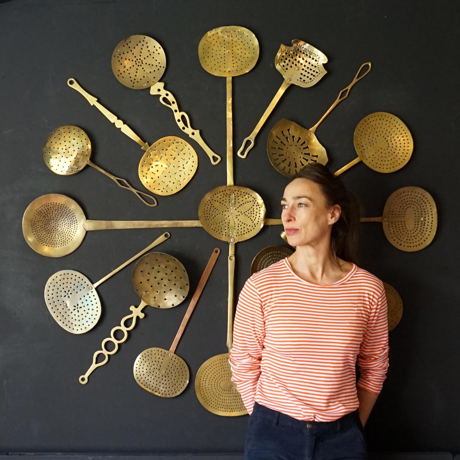 Very pretty set of 17 pieces brass and copper hand made skimmers also know as strainers, seives or colanders. All made in the 19th century by hand either forged, wrought, cast or cut.
Collected from all over Europe until we had enough to present you