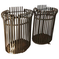 19th C. Hand made Decorative Metal Elements Umbrella Stand Antique Los Angeles