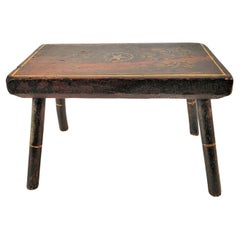 19th C Hand Painted Stencil Stool with Star