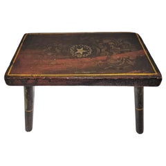19th C Hand Painted Stencil Stool with Star
