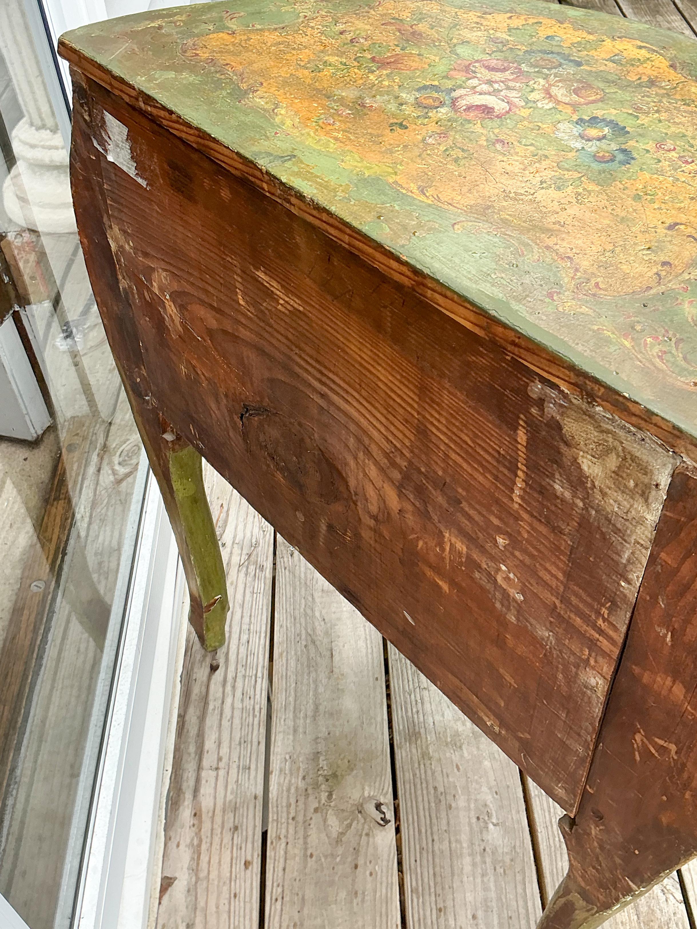 19th-C. Hand Painted Venetian Bombe Chest or Commode. In Good Condition For Sale In Kennesaw, GA