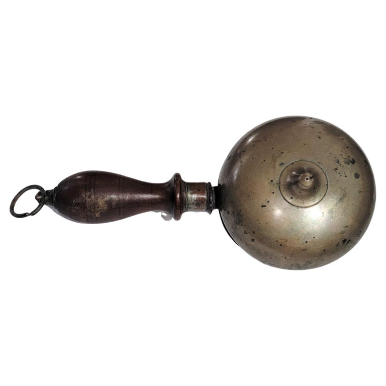 19th C Handheld Muffin Bell Town Crier Fire Alarm Bell For Sale at 1stDibs