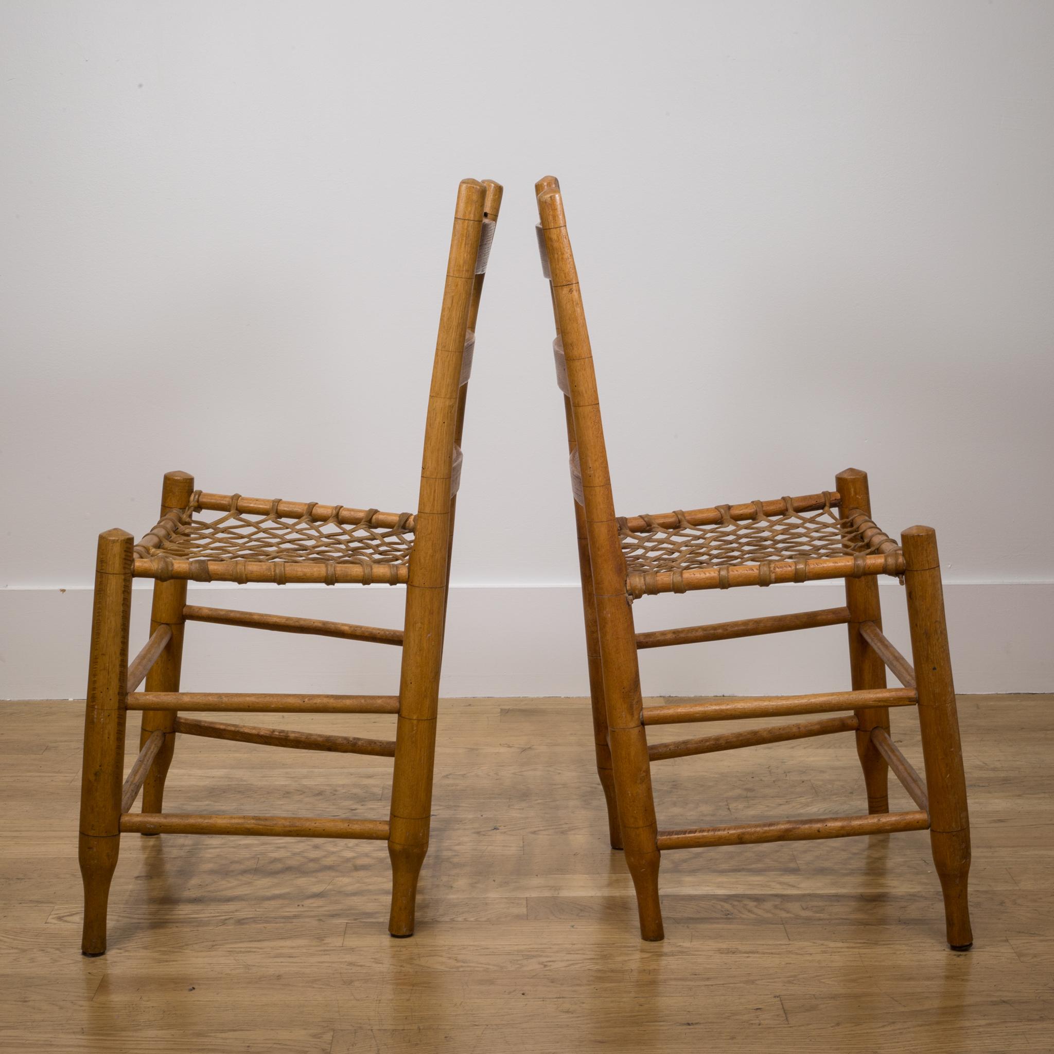 19th c. Handmade Wood/Rawhide Chairs from Historic  Oregon Commune c. 1856-1866 1