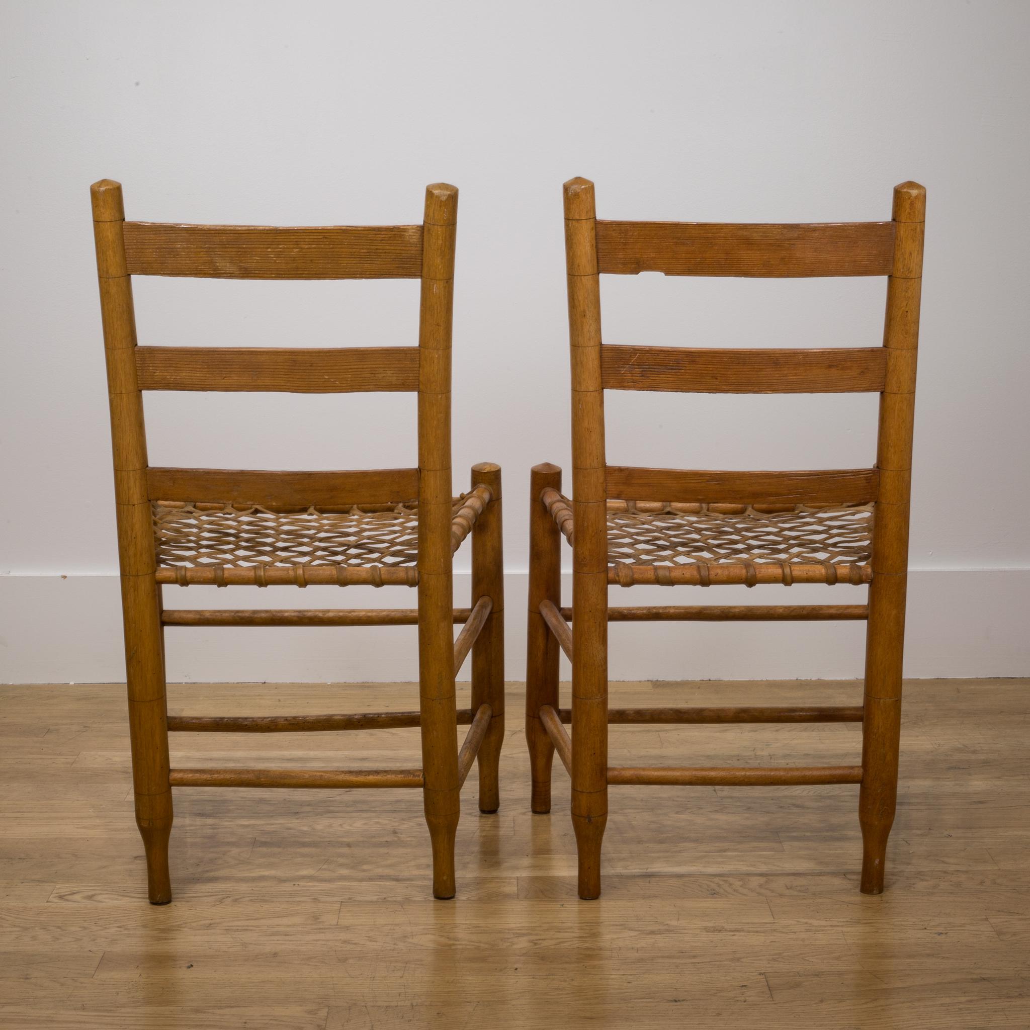 19th c. Handmade Wood/Rawhide Chairs from Historic  Oregon Commune c. 1856-1866 2