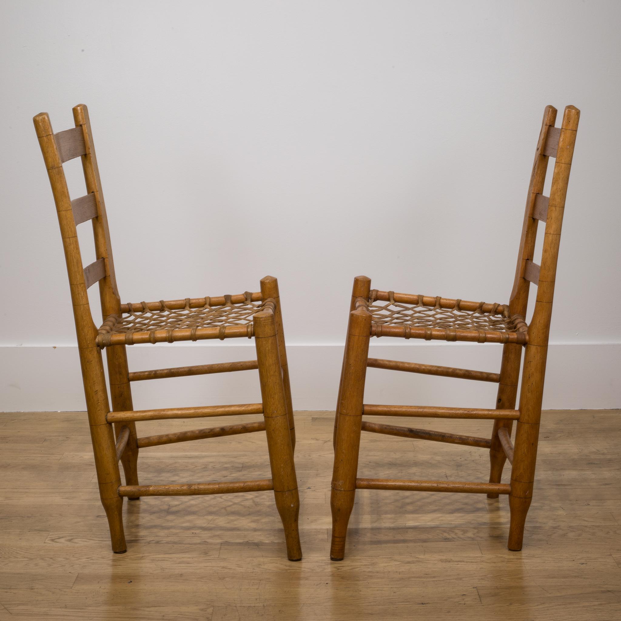 19th c. Handmade Wood/Rawhide Chairs from Historic  Oregon Commune c. 1856-1866 3