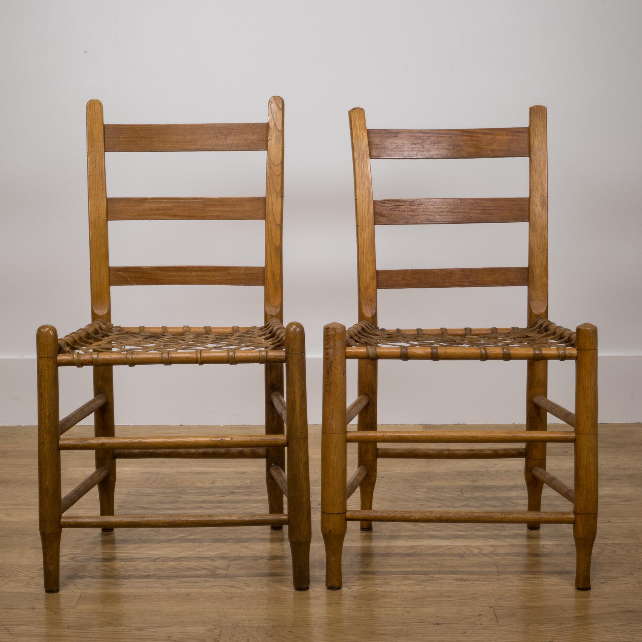 19th c. Handmade Wood/Rawhide Chairs from Historic  Oregon Commune c. 1856-1866 4