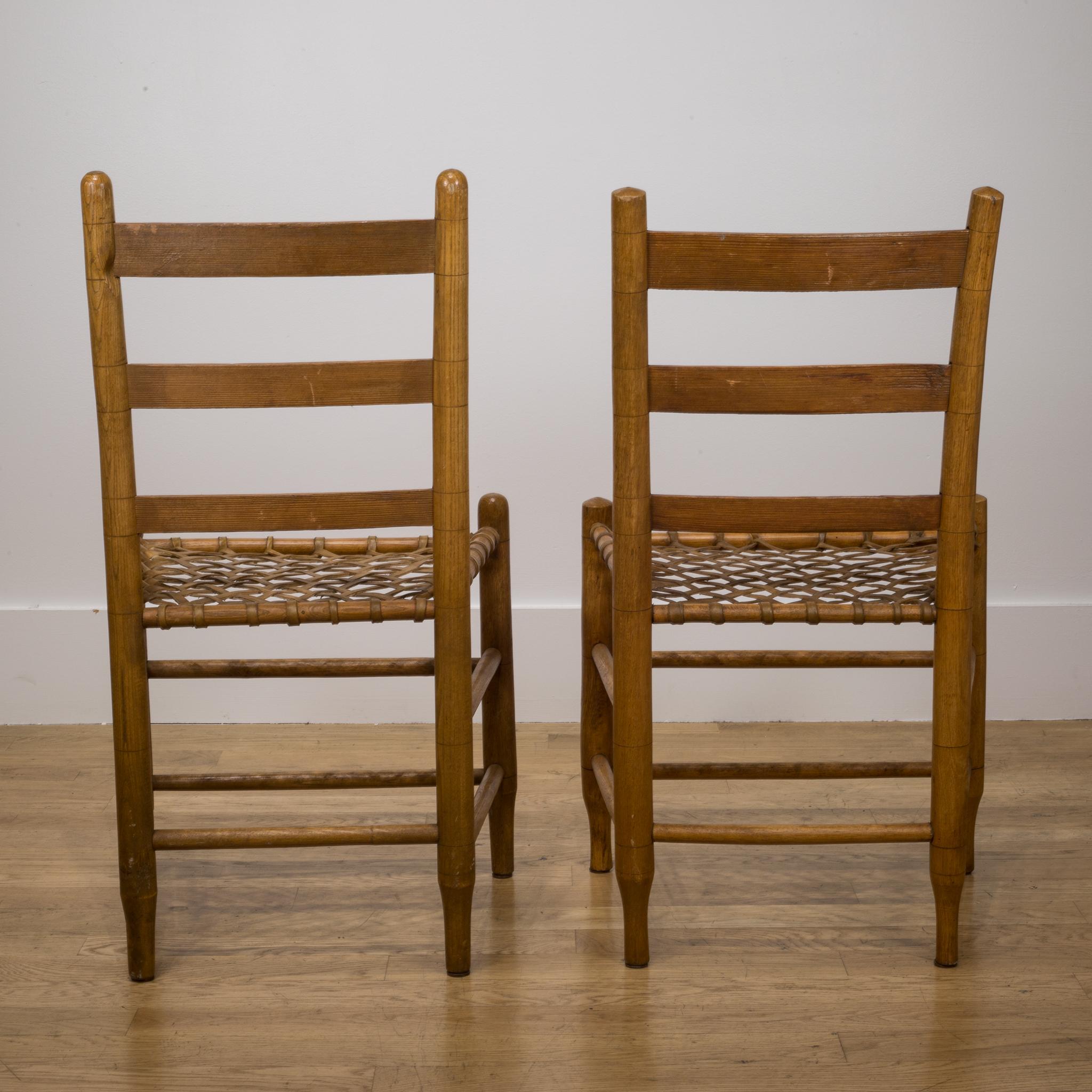 19th c. Handmade Wood/Rawhide Chairs from Historic  Oregon Commune c. 1856-1866 6