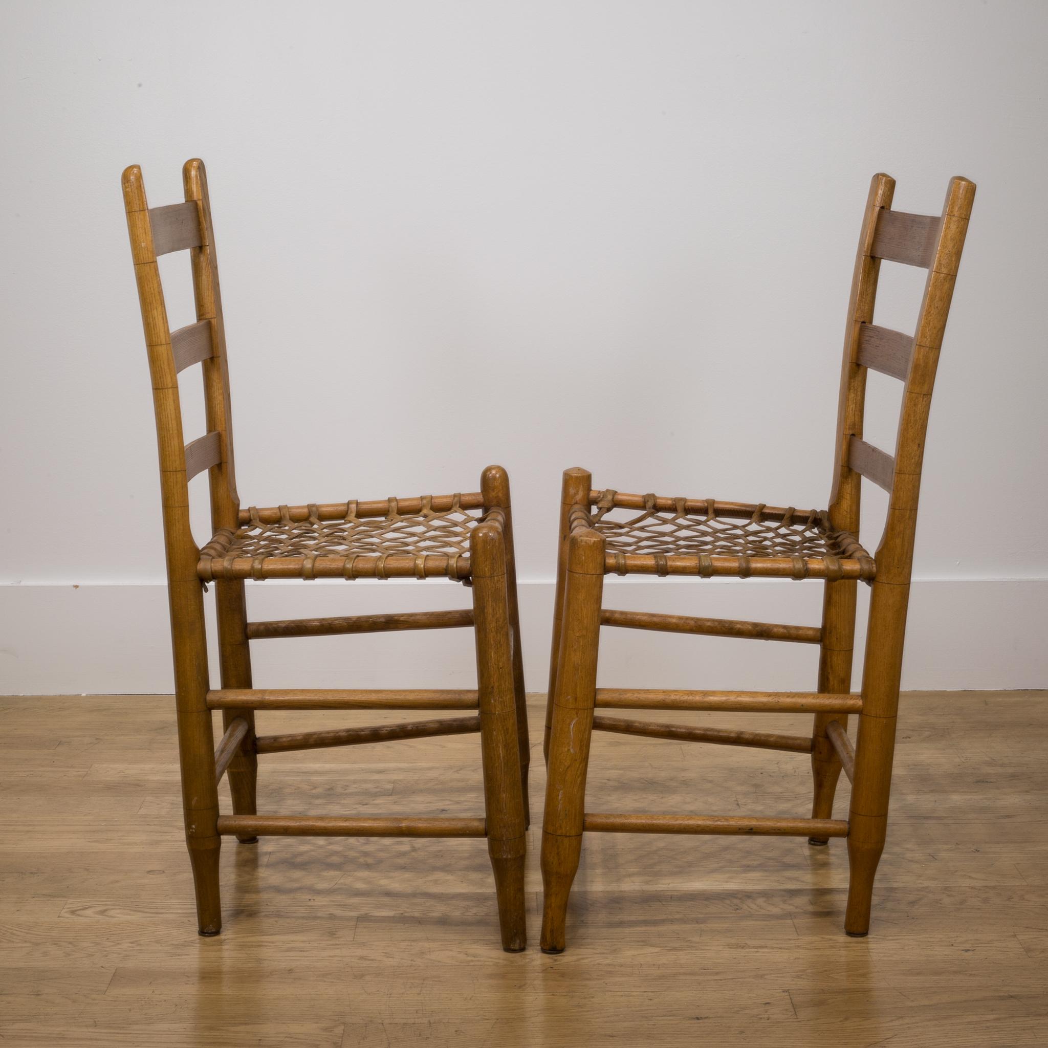 19th c. Handmade Wood/Rawhide Chairs from Historic  Oregon Commune c. 1856-1866 7