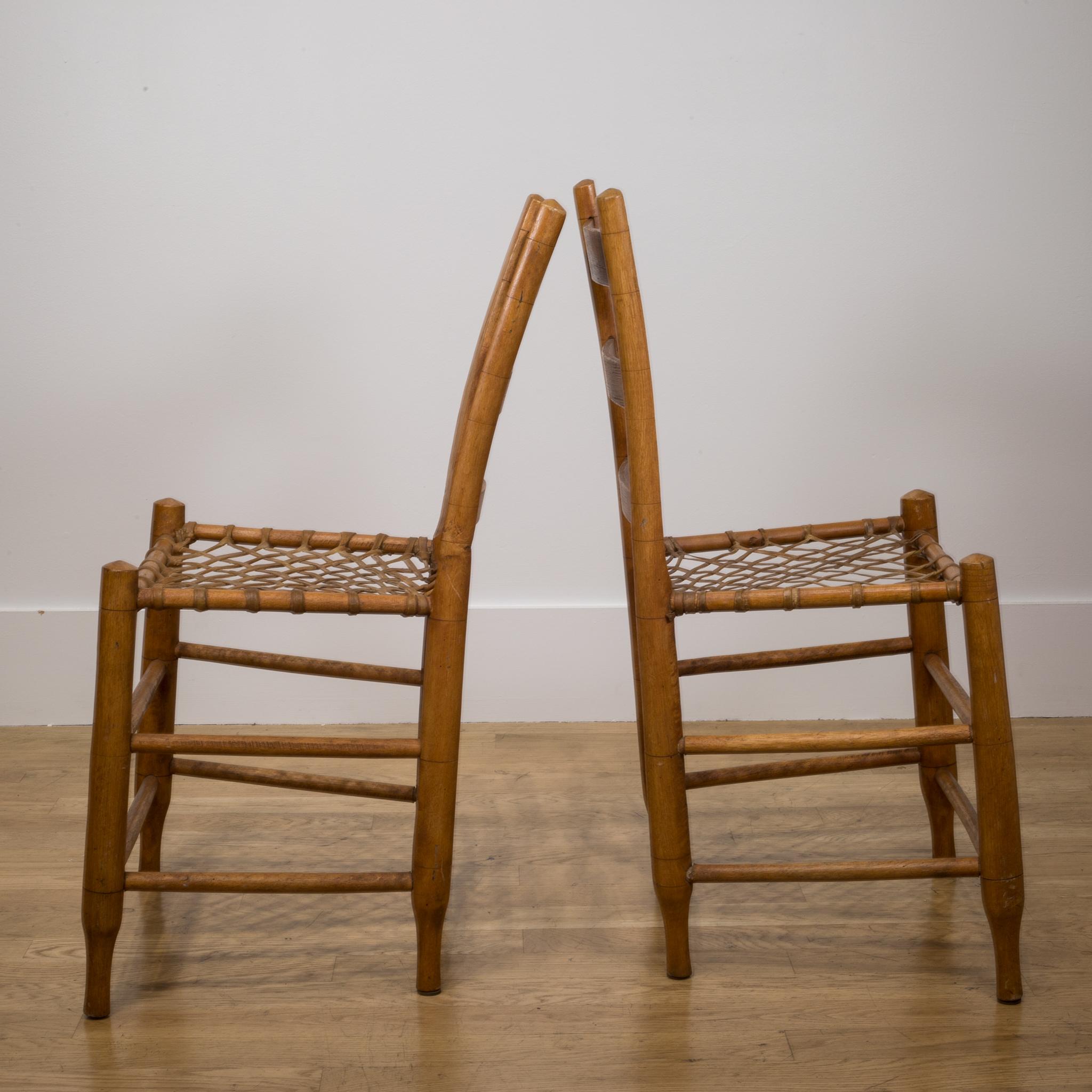 19th c. Handmade Wood/Rawhide Chairs from Historic  Oregon Commune c. 1856-1866 9