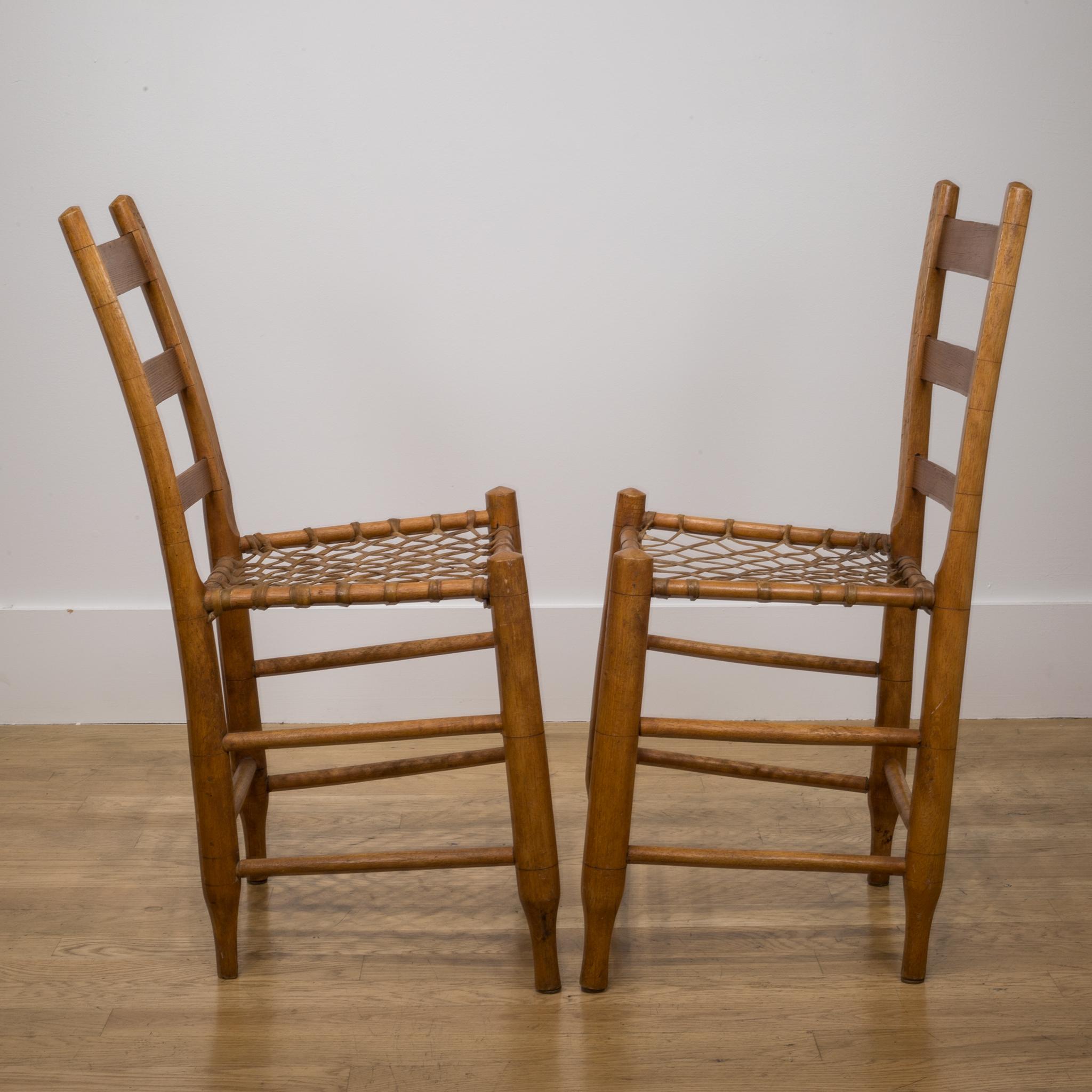 19th c. Handmade Wood/Rawhide Chairs from Historic  Oregon Commune c. 1856-1866 11