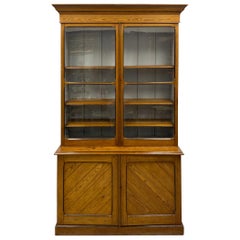 19th-C. Hard Pine French Farmhouse Modern Tall Cabinet