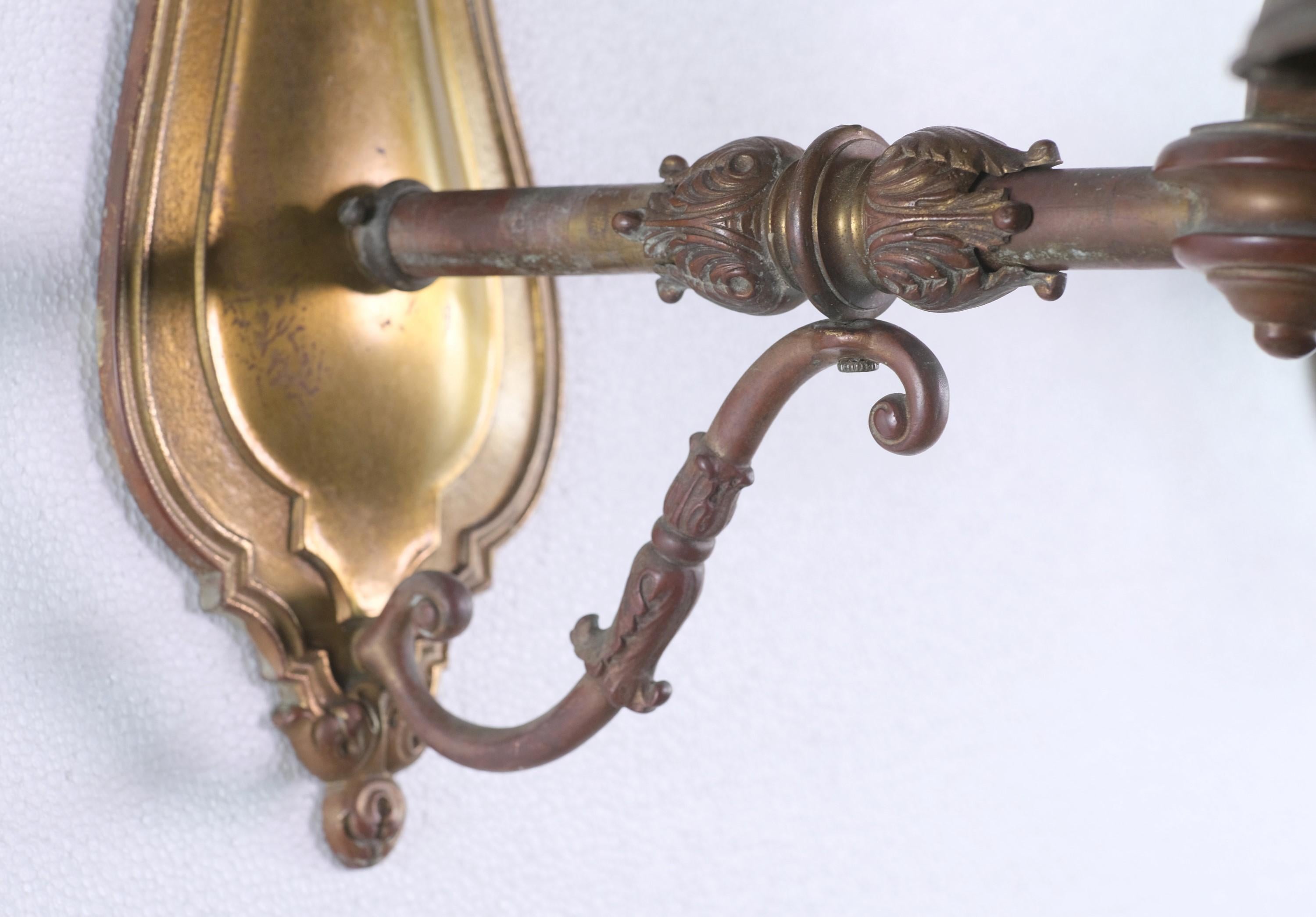19th C. Heavy Bronze 2 Arm Wall Sconces William Tilden Estate, Set of 4 In Good Condition In New York, NY