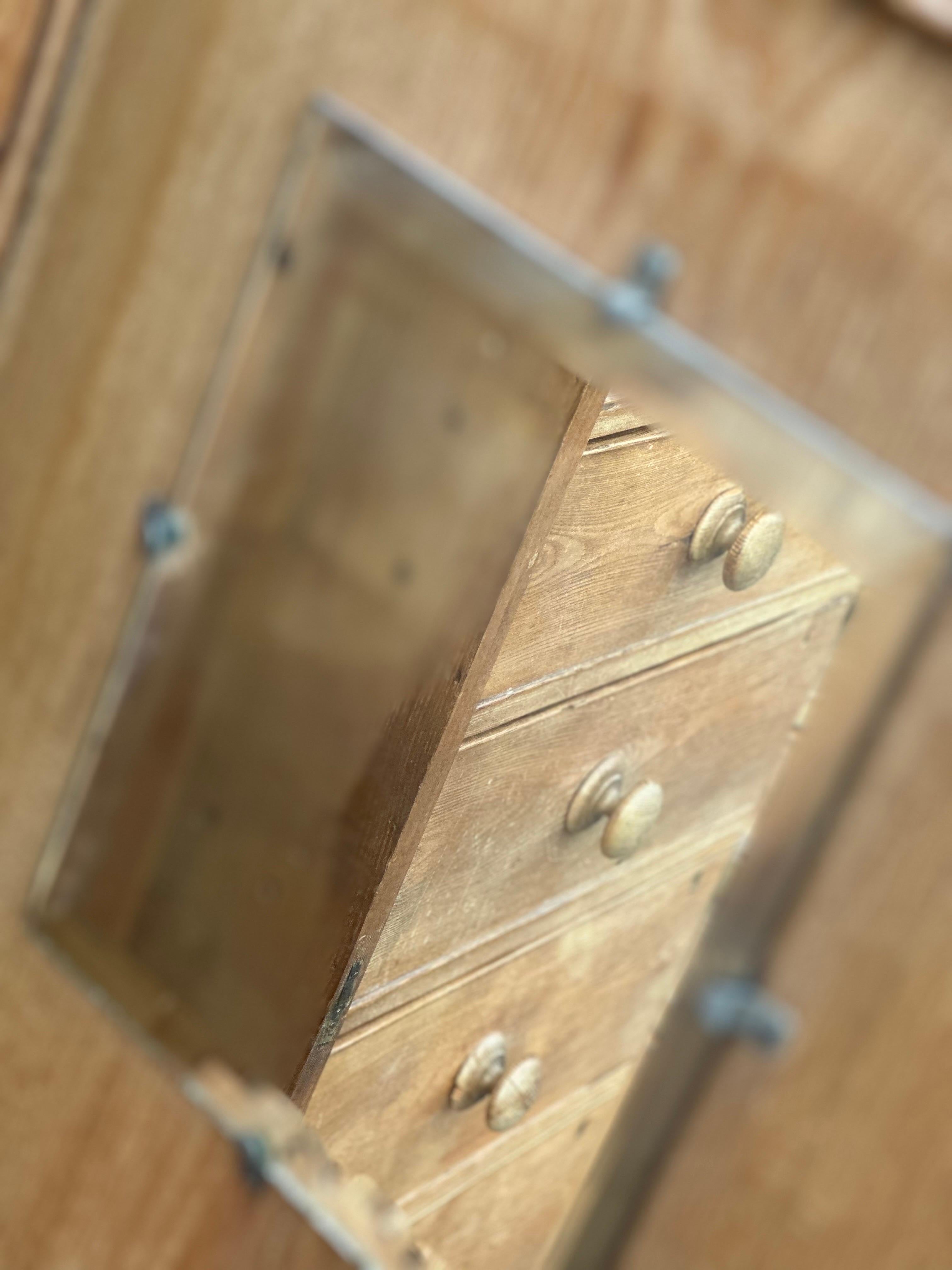 19th C Hemlock 7 drawer chest with wardrobes For Sale 8