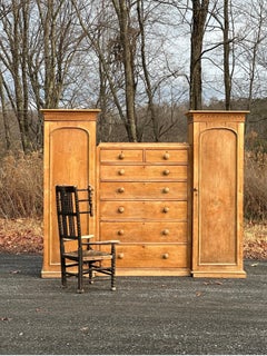19th C Hemlock 7 drawer chest with wardrobes