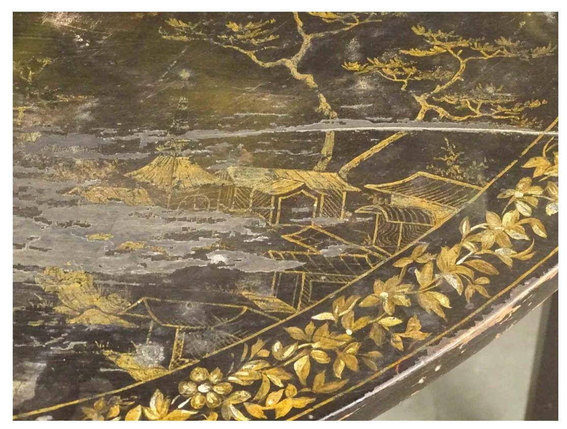 19th c. Hepplewhite Japanned Table For Sale 1