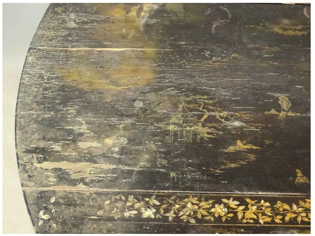 19th c. Hepplewhite Japanned Table For Sale 2