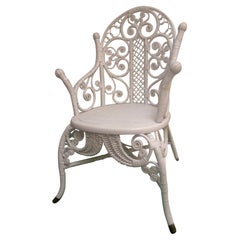 19th c Heywood Bros. & Co. Victorian Wicker Chair