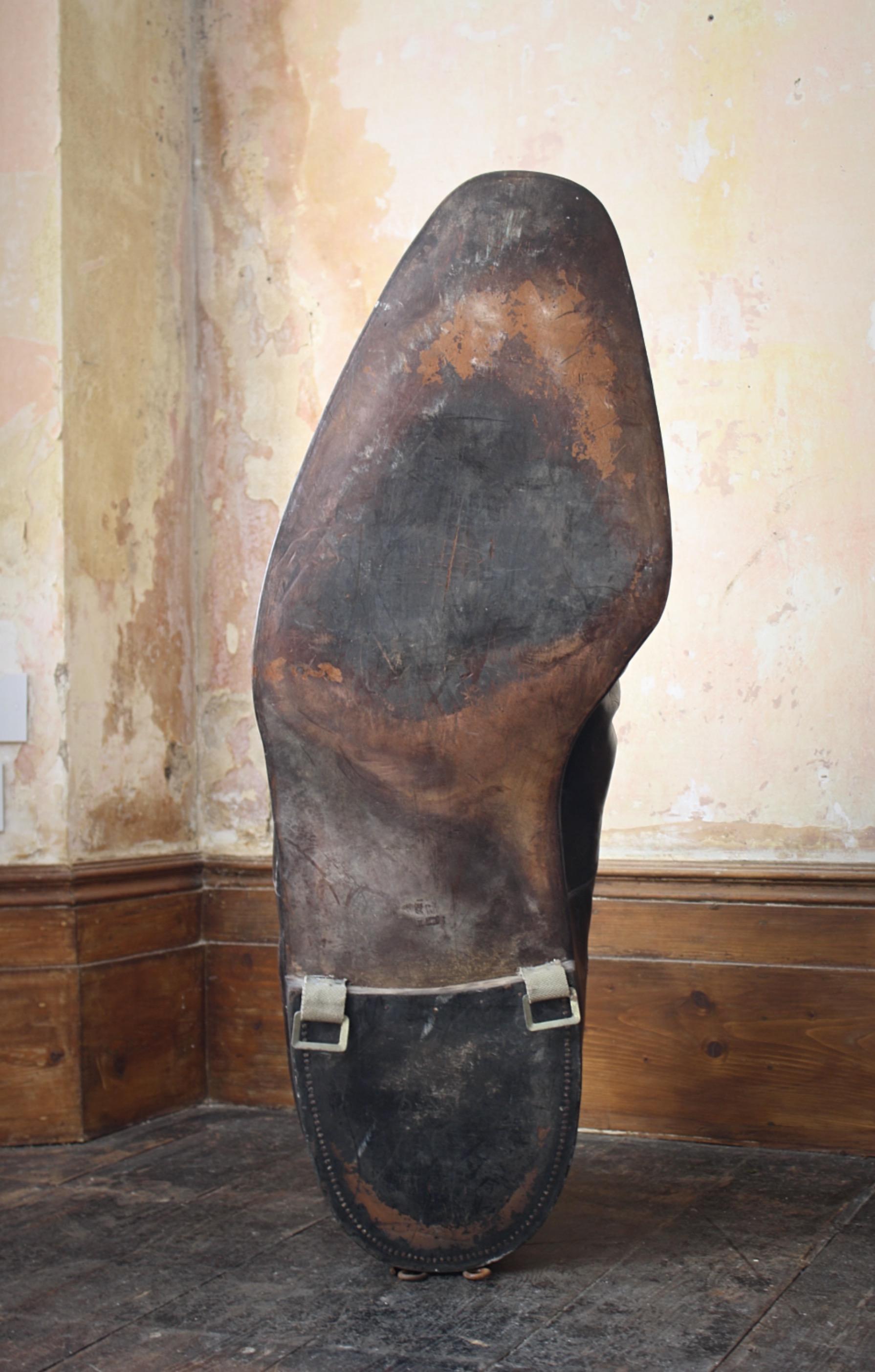 19th C Huge Fully Leather Trade Show Shoe Folk Art Sculpture Antique Shop Sign 3