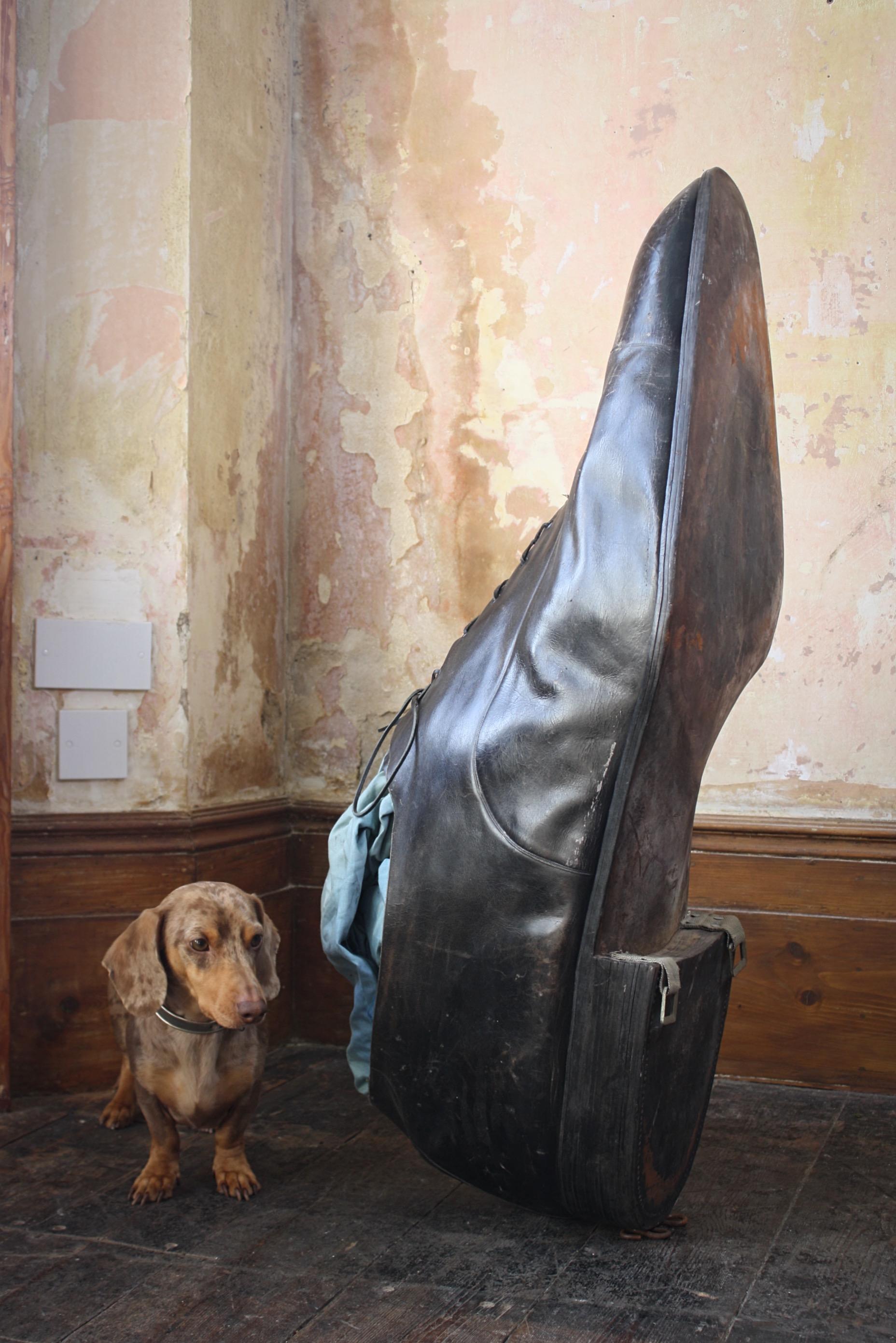 19th C Huge Fully Leather Trade Show Shoe Folk Art Sculpture Antique Shop Sign 5