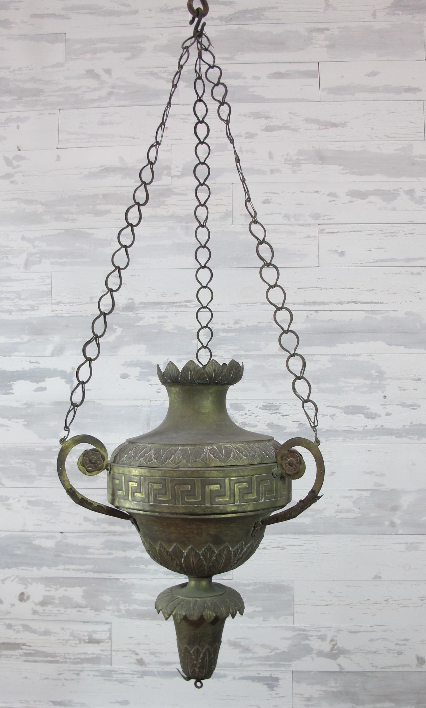 19th Century Sanctuary Lamp In Good Condition For Sale In Encinitas, CA