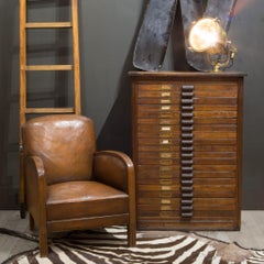19th C. Industrial Typesetter's 20 Drawer Cabinet C.1890