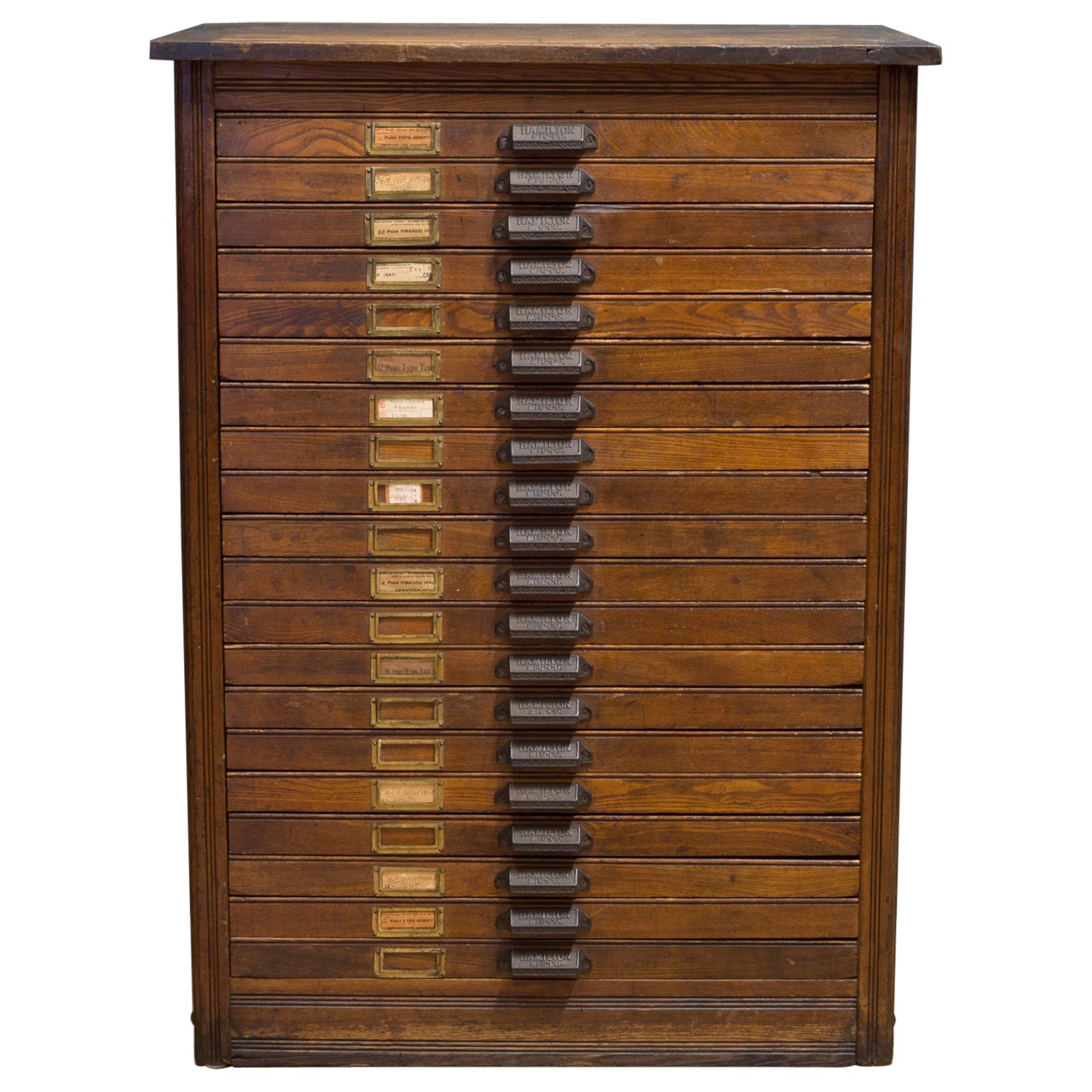 19th C. Industrial Typesetter's 20 Drawer Cabinet C.1890