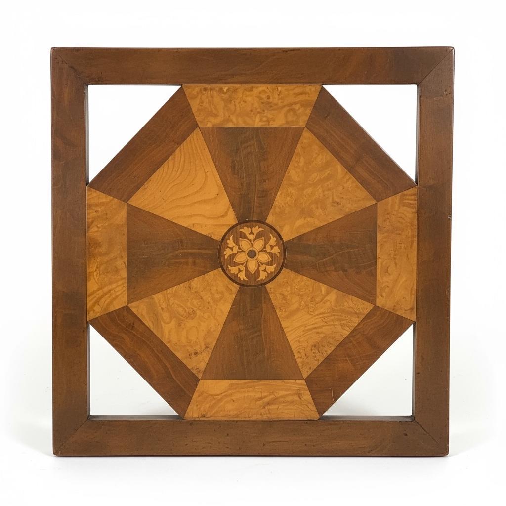 XIX sec. Sedie laterali intarsiate in stile Biedermeier - rivestimento in pelle nera - coppia in vendita 2