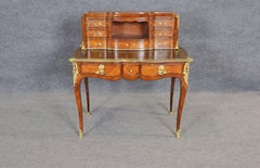 19TH C Inlaid Marquetry Bronze Mounted Ladies Desk.