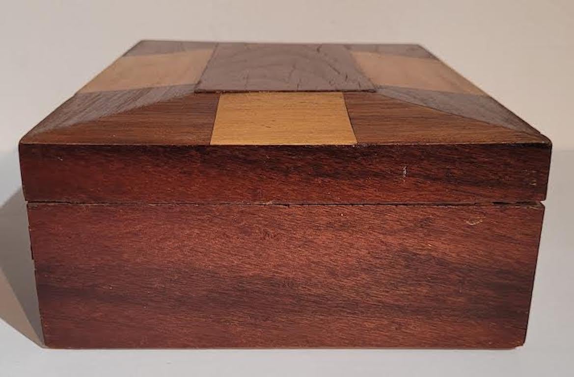 19th C Inlaid wood Jewelry box in great condition.