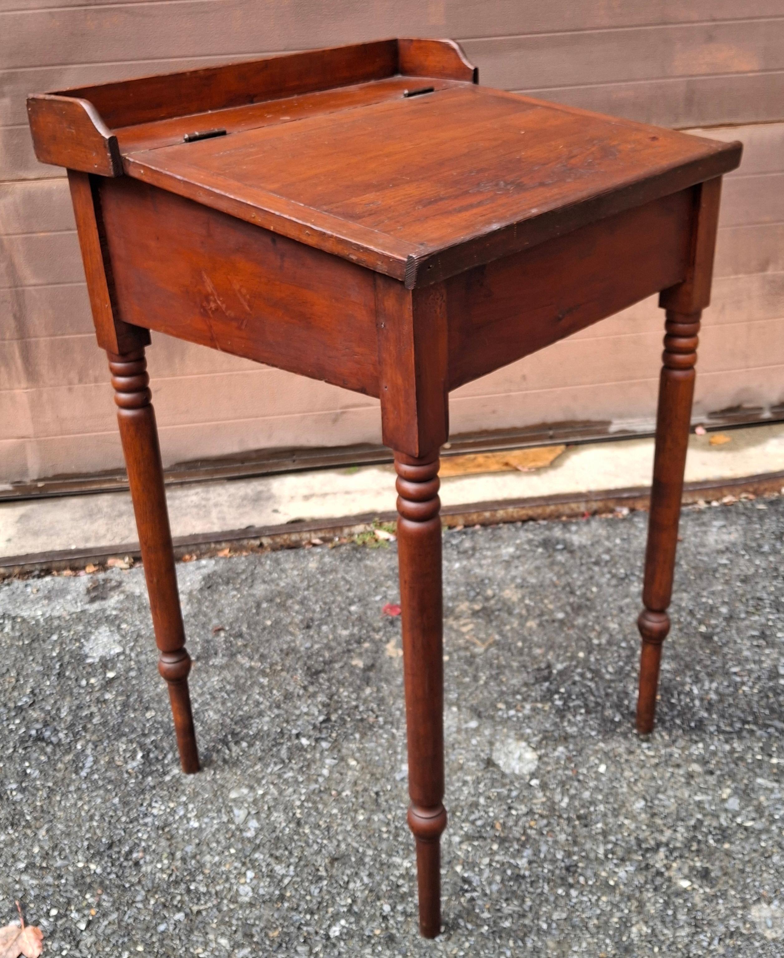19th Century 19th C. Inventaire Bon Pasteur Federal Style Fruitwood Dictionary Stand For Sale