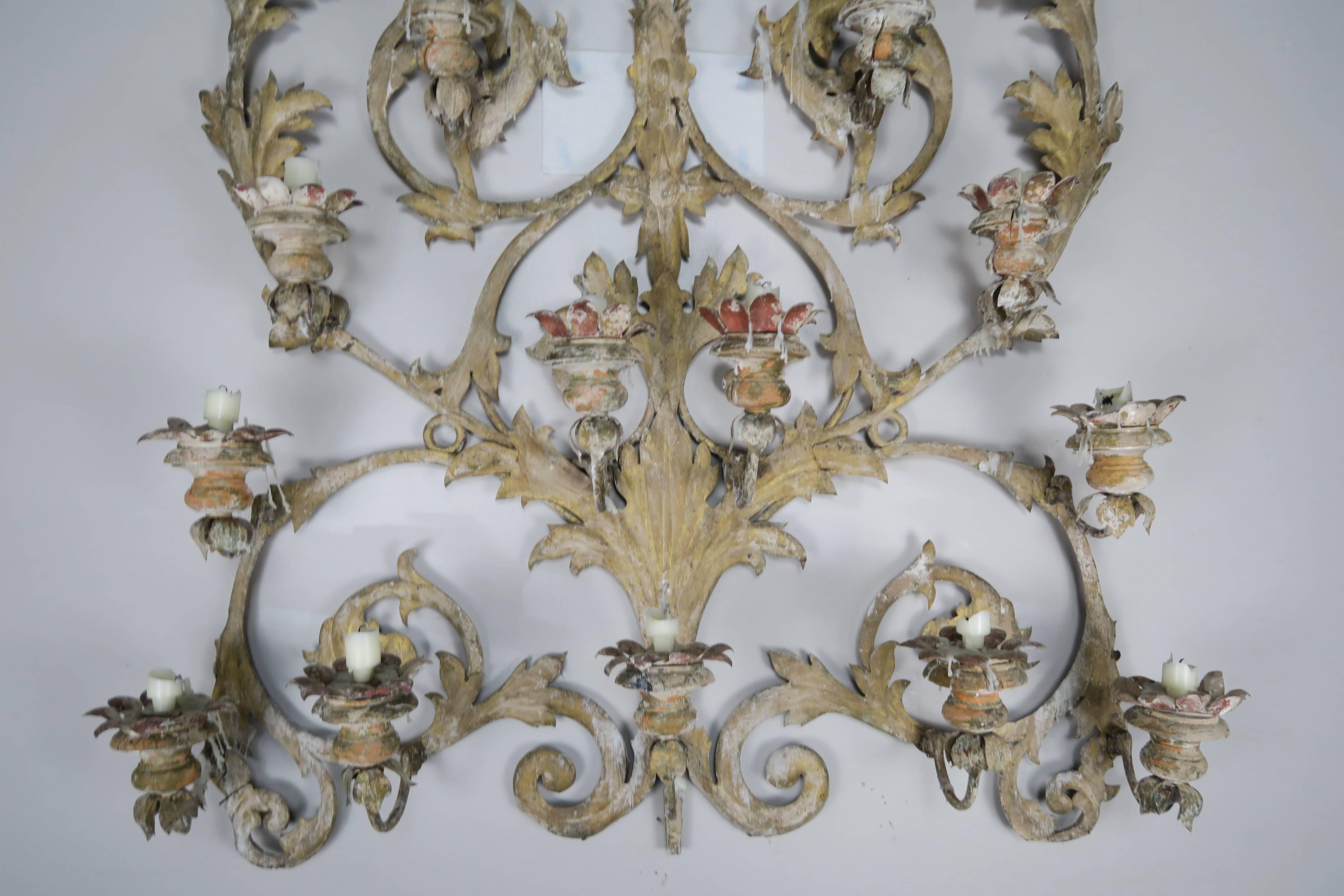 Rococo 19th Century Italian 16-Light Wall Ornament for Candles