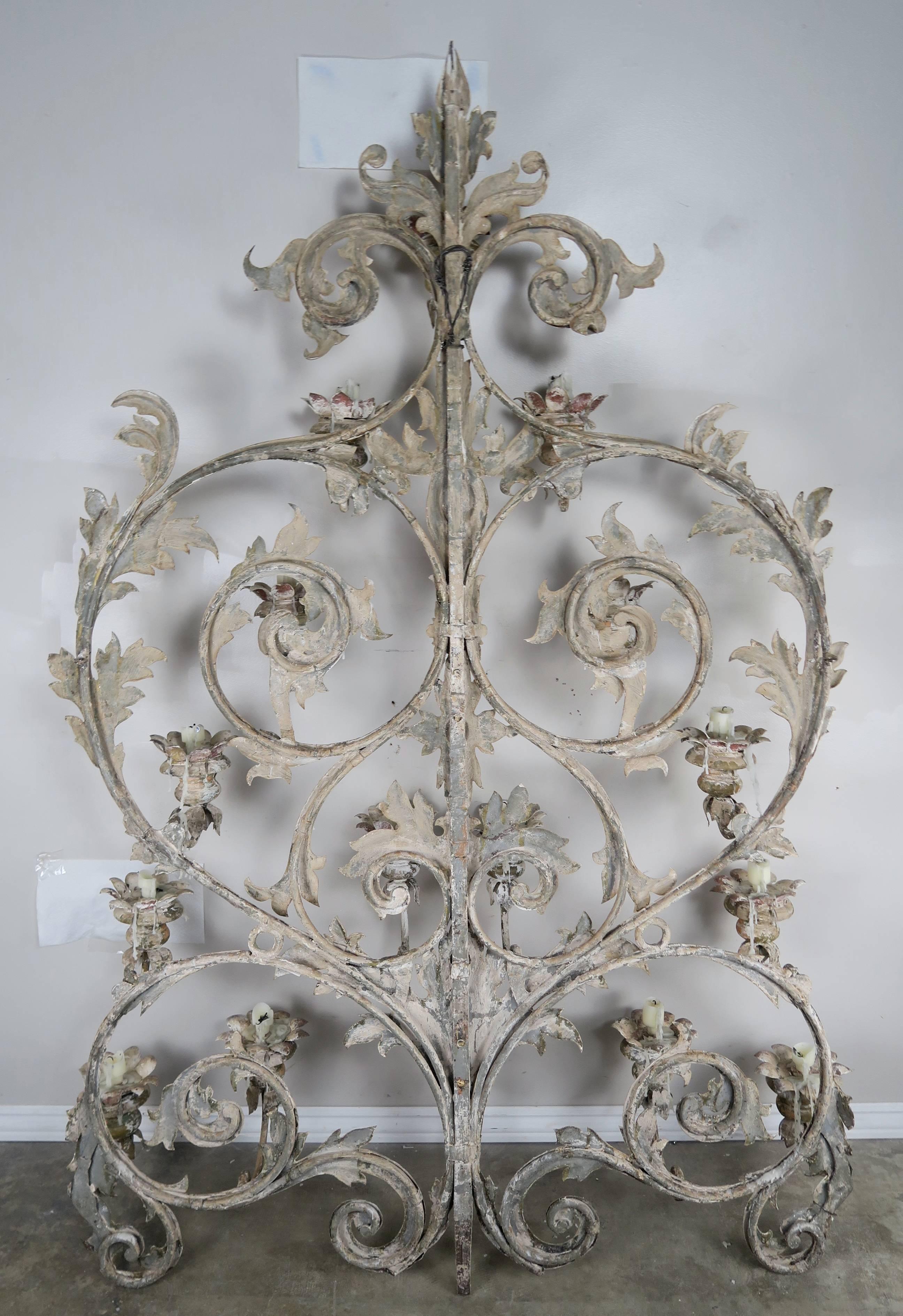 19th Century Italian 16-Light Wall Ornament for Candles 3