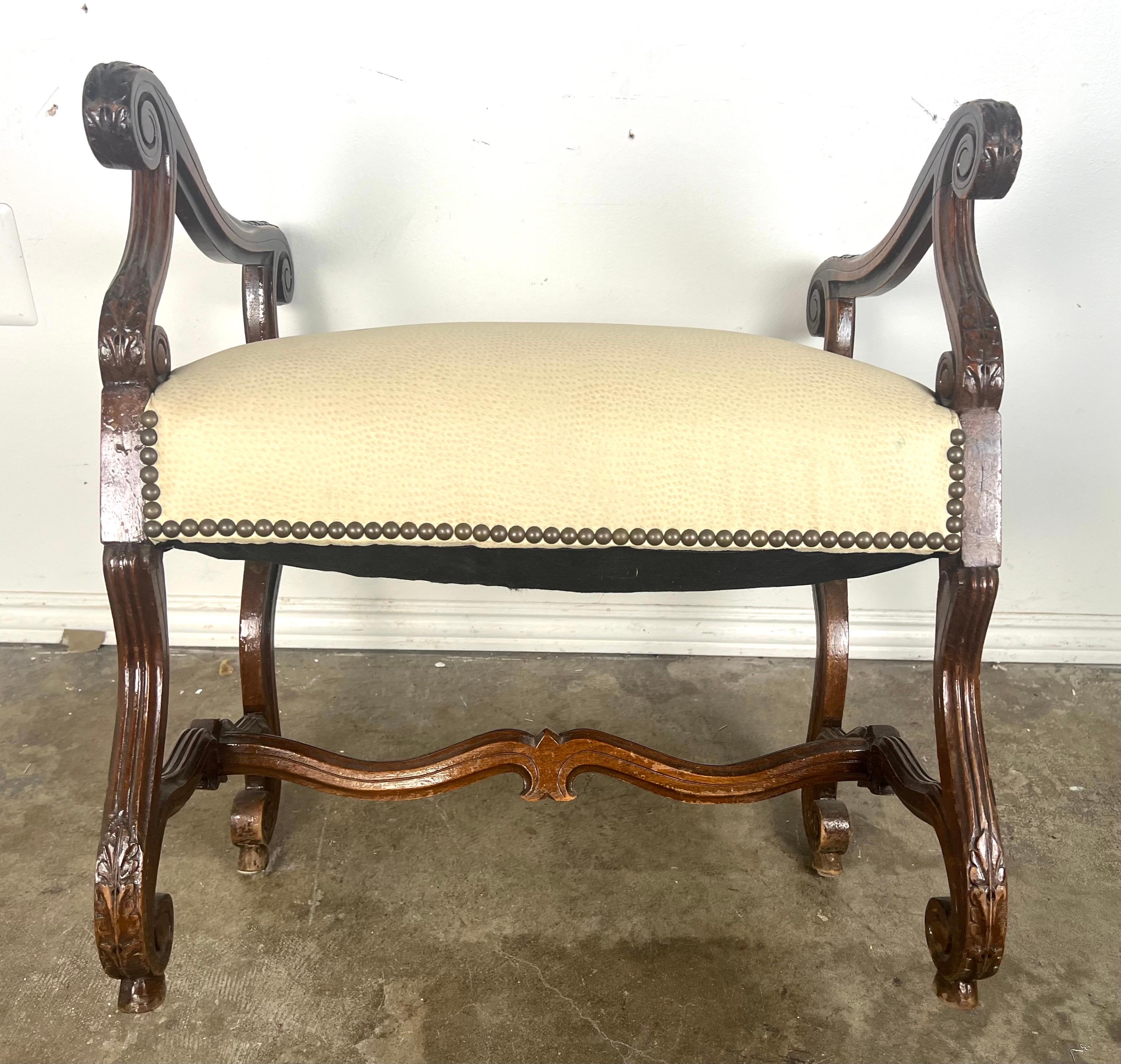 19th C. Italian Baroque Style Bench For Sale 9