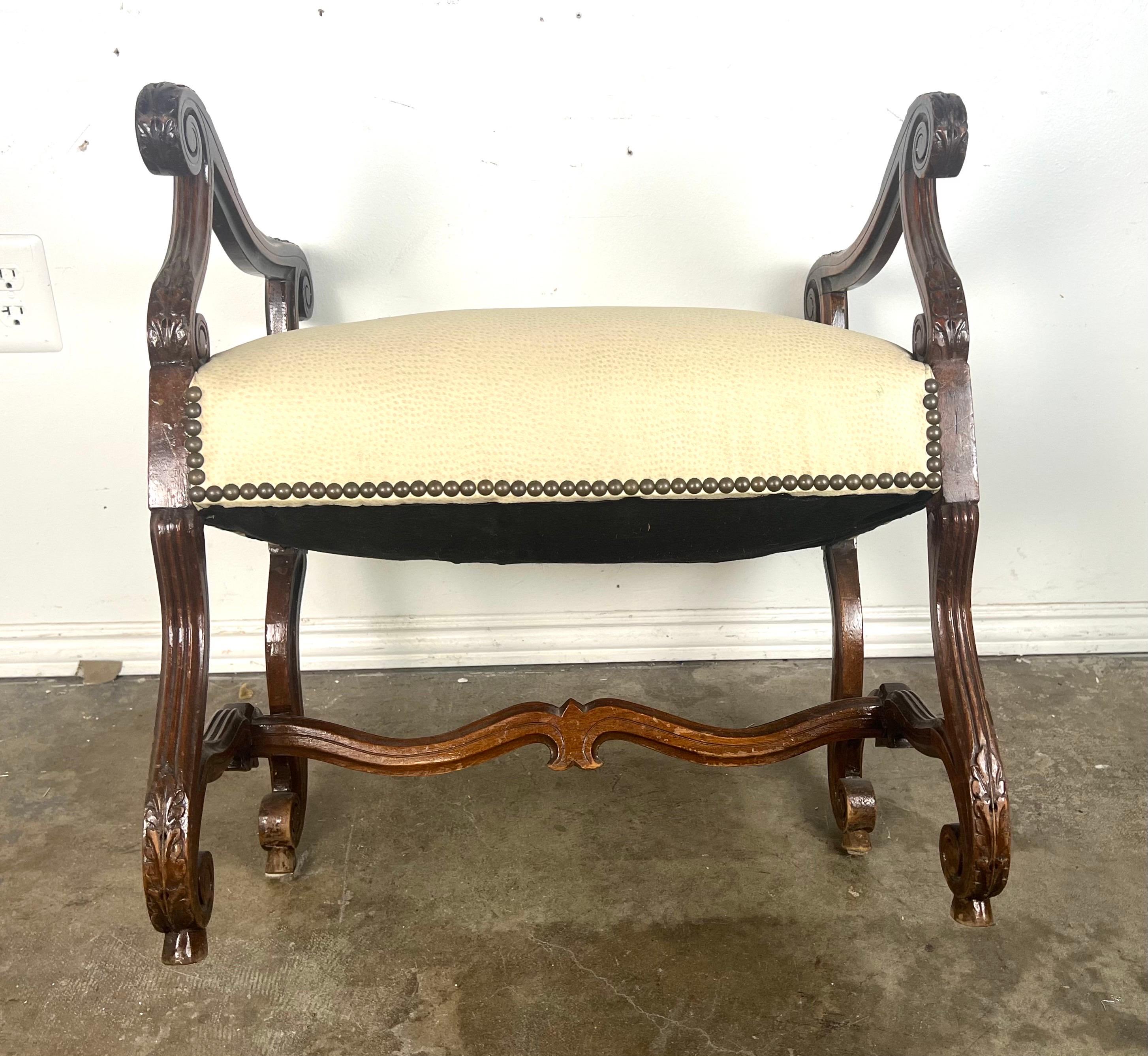 19th C. Italian Baroque Style Bench For Sale 10