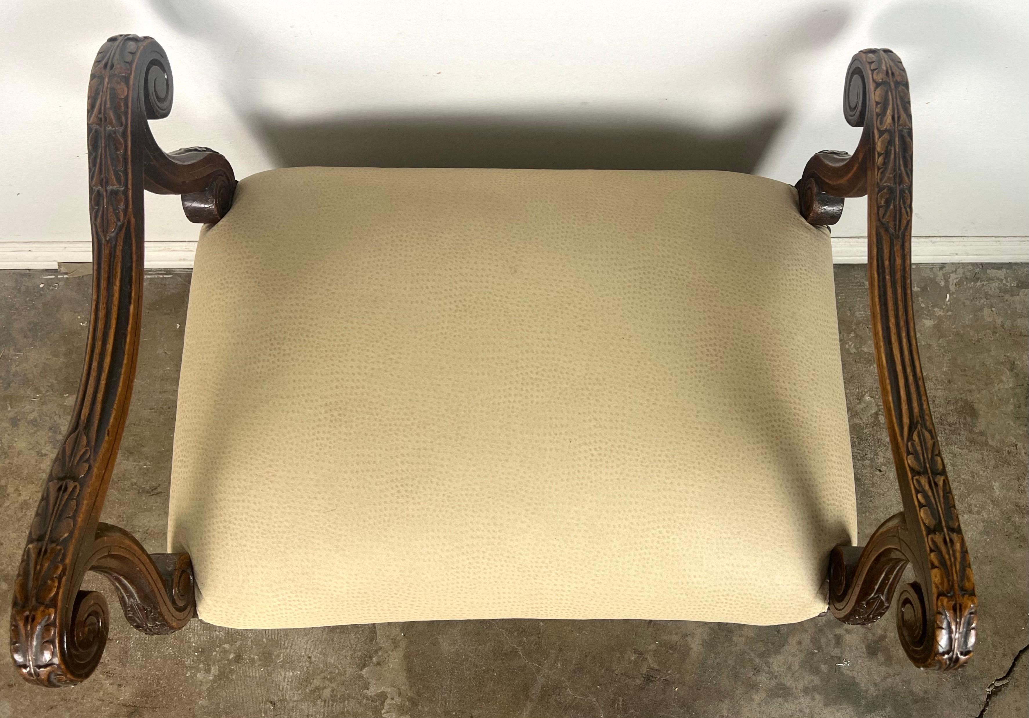 19th Century 19th C. Italian Baroque Style Bench For Sale