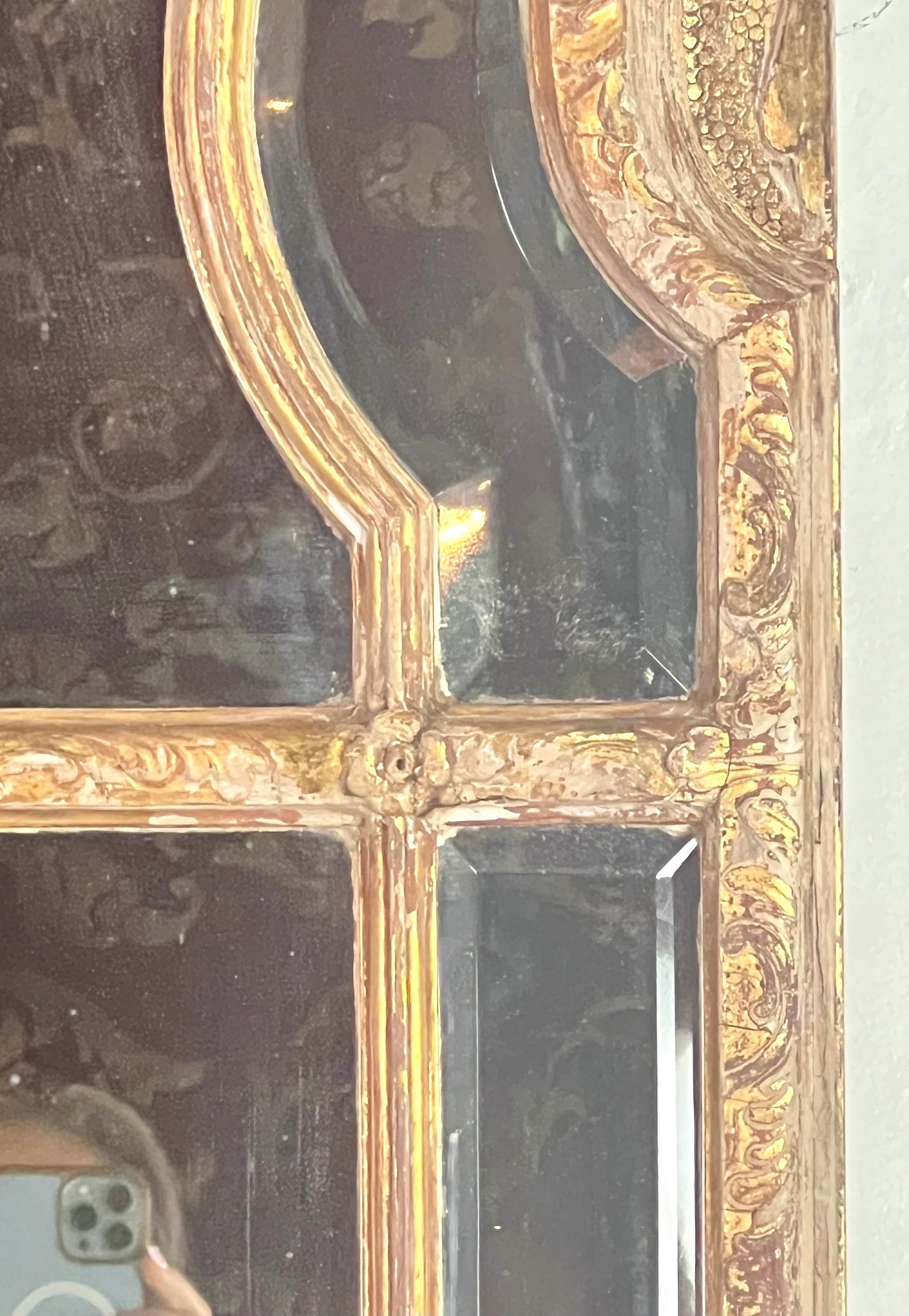Specchio in legno dorato in stile barocco italiano del XIX secolo in vendita 3