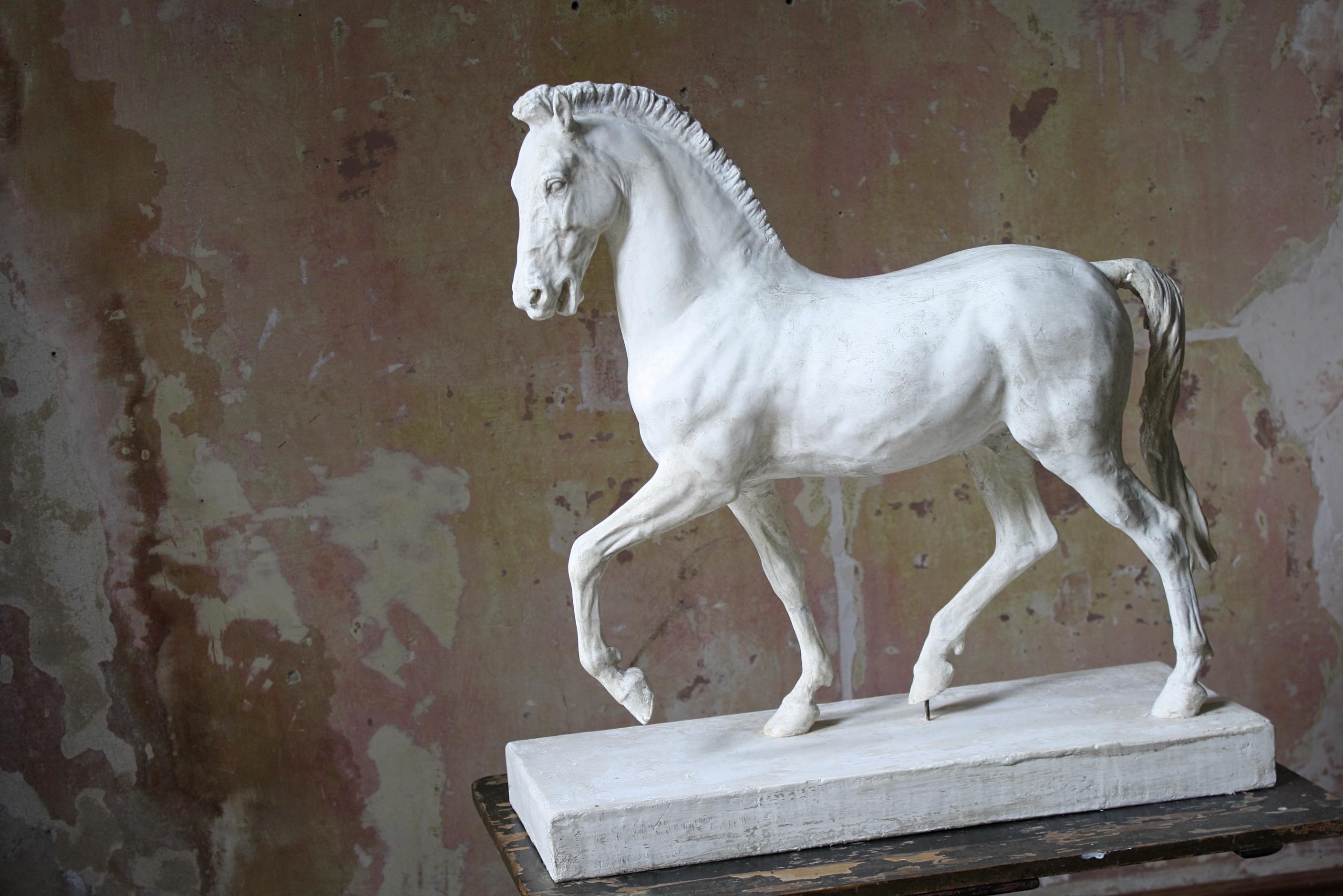 19th Century 19th C Italian Basilica, Venice St Marks Plaster Equestrian Horse Statuette