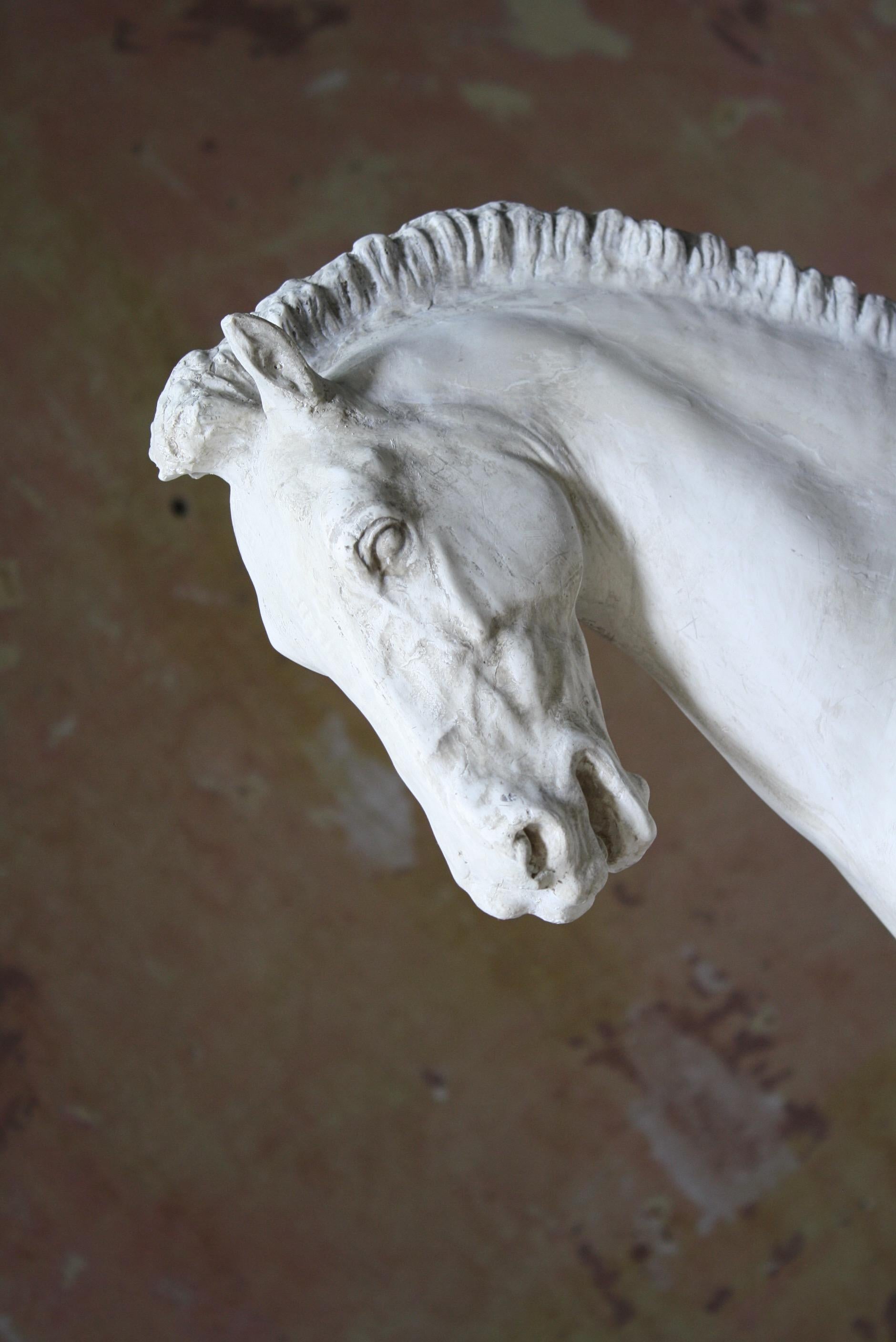 19th Century 19th C Italian Basilica, Venice St Marks Plaster Equestrian Horse Statuette