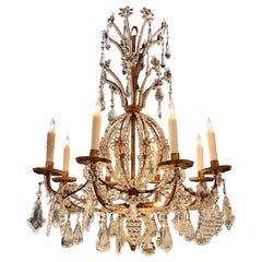19th c. Italian Beaded Crystal Chandelier