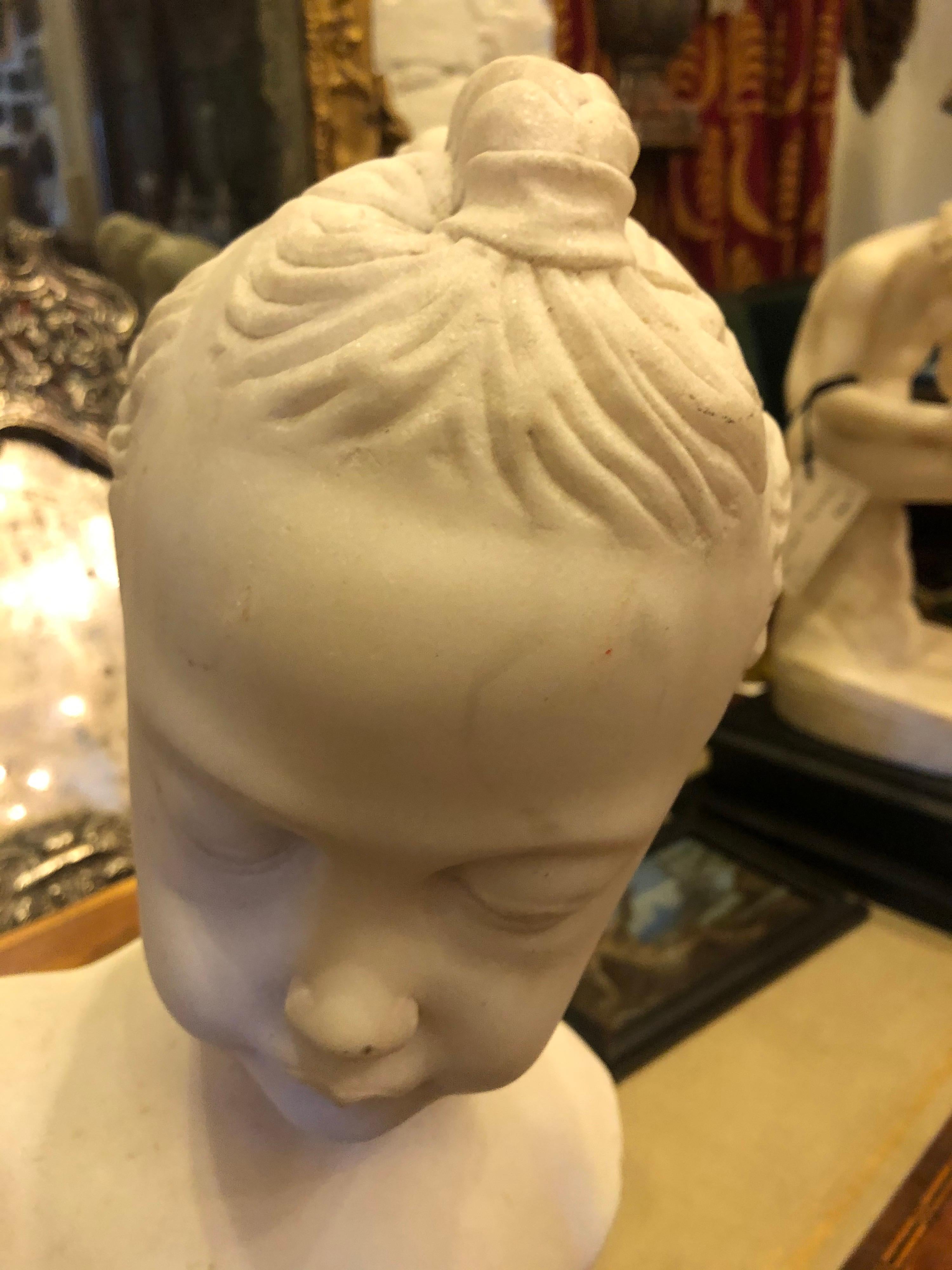 19th Century Italian Bust of Young Girl For Sale 1