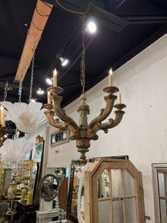 19th c. Italian Carved and Painted Chandelier