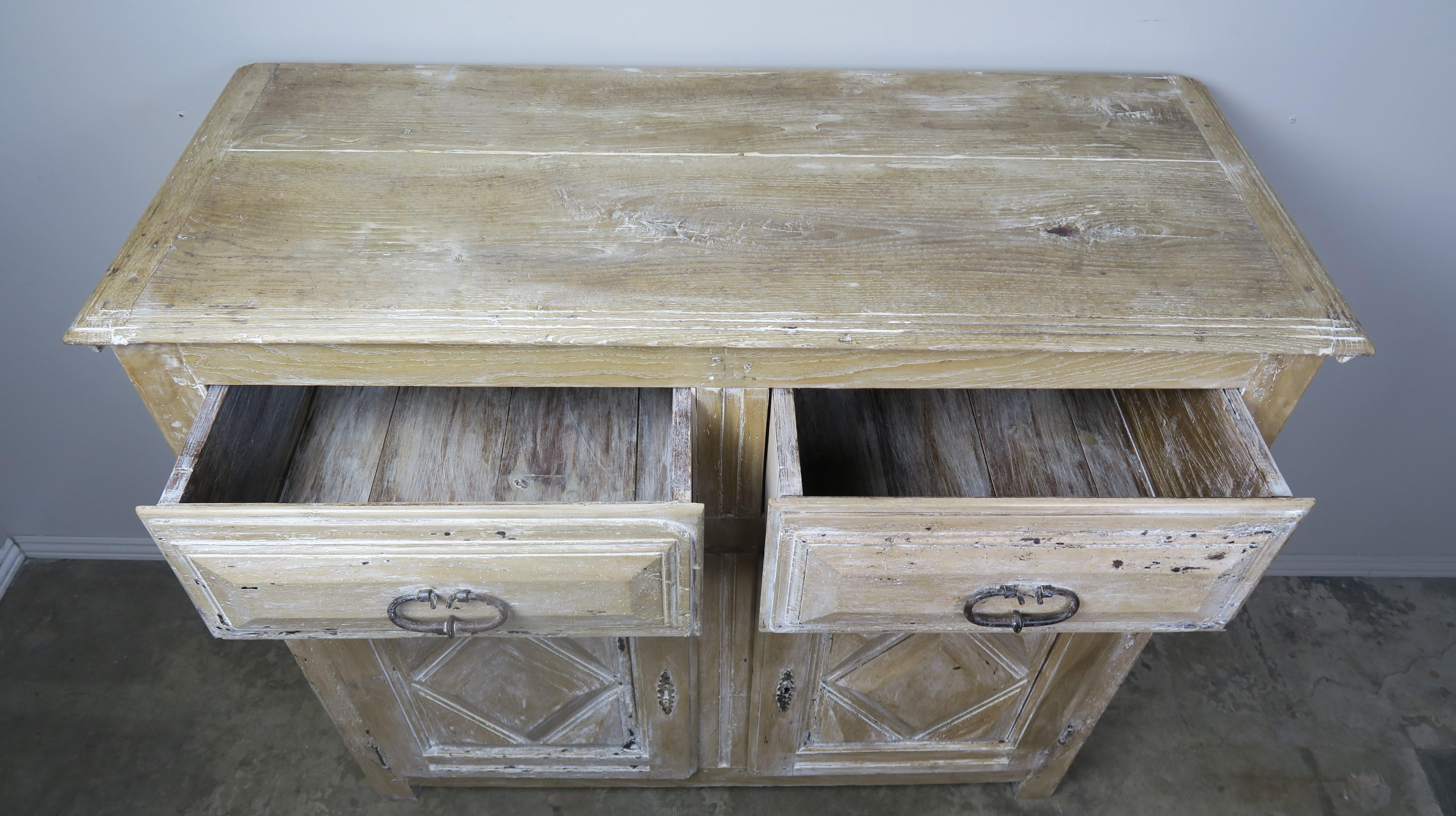 19th Century Spanish Carved Bleached Walnut Cabinet 4