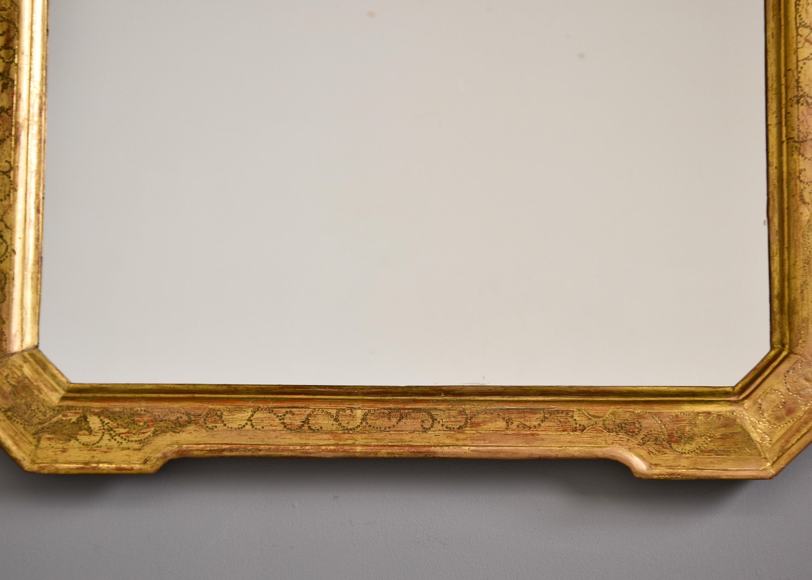 A.C.I.C. Miroir à cadre doré sculpté du 19ème siècle en vente 5