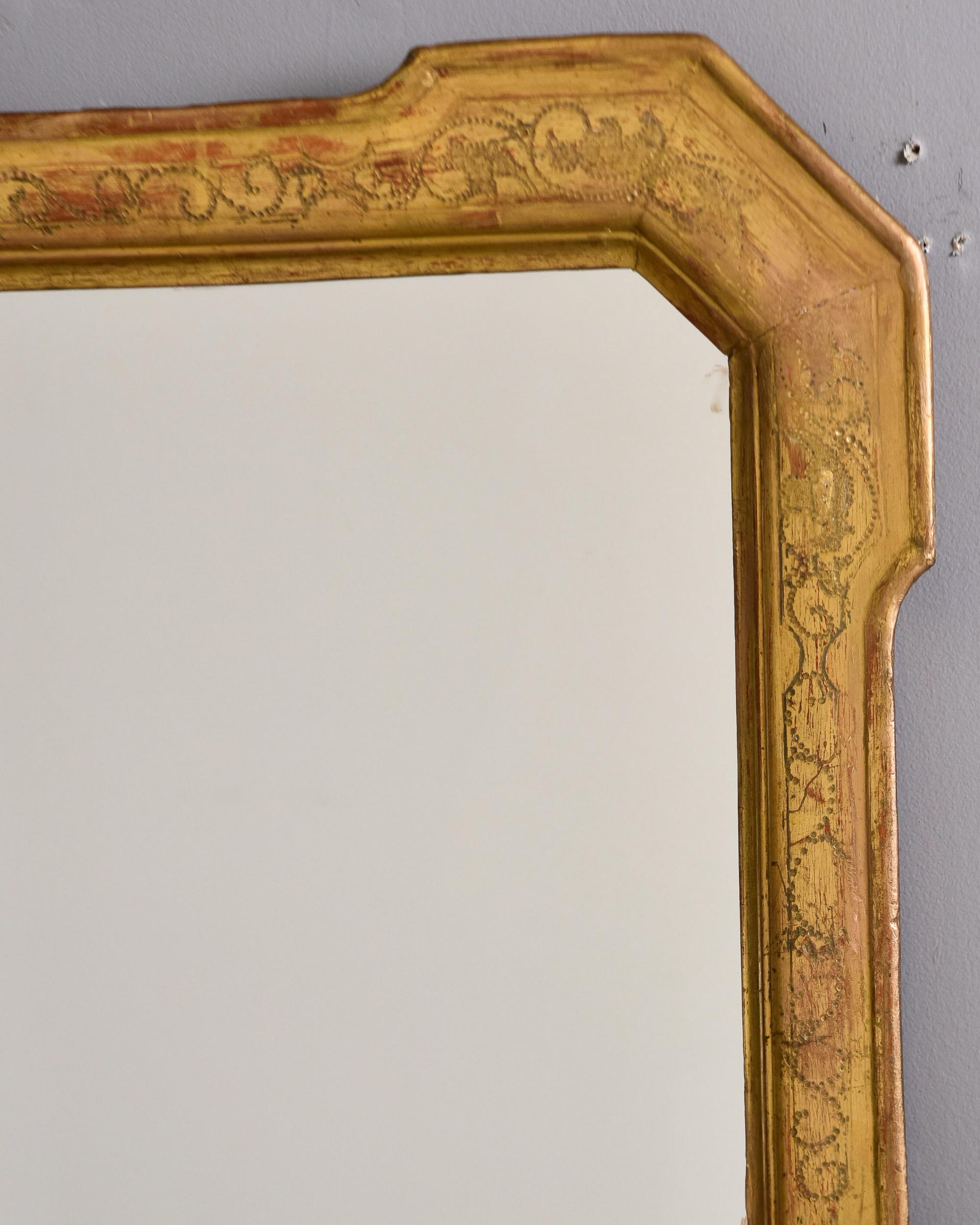 A.C.I.C. Miroir à cadre doré sculpté du 19ème siècle en vente 6