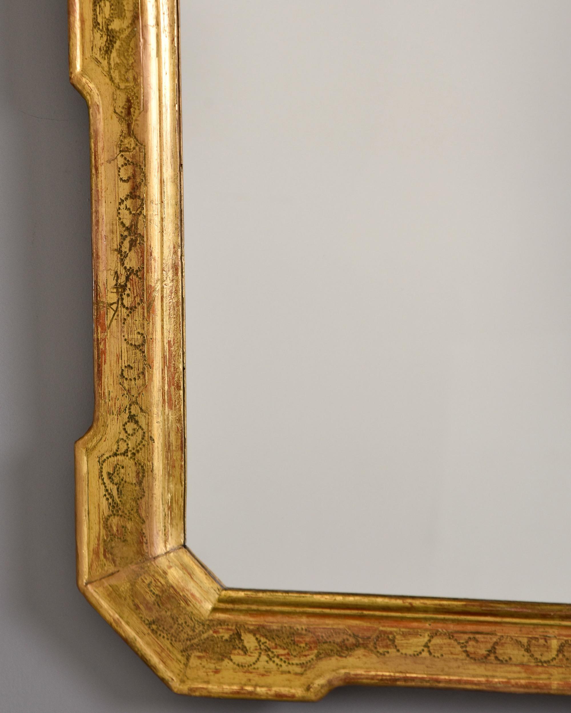 A.C.I.C. Miroir à cadre doré sculpté du 19ème siècle en vente 7