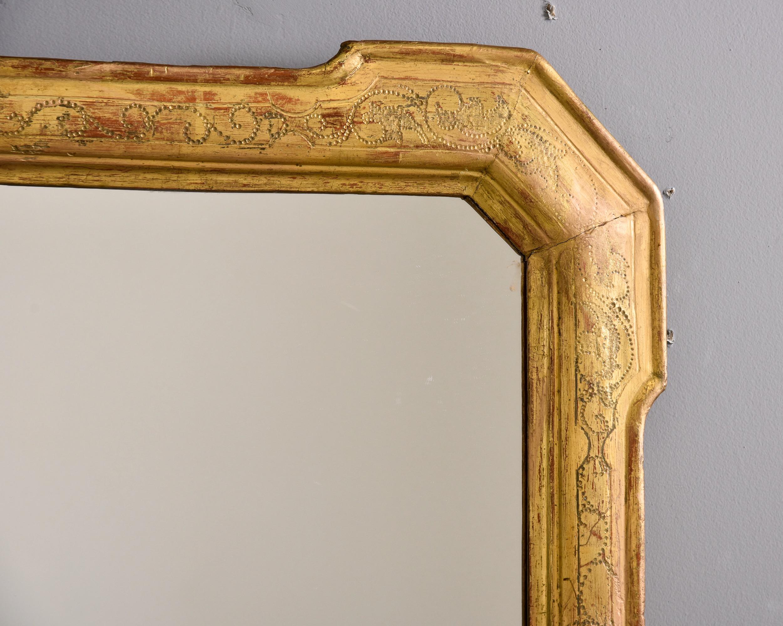 XIXe siècle A.C.I.C. Miroir à cadre doré sculpté du 19ème siècle en vente